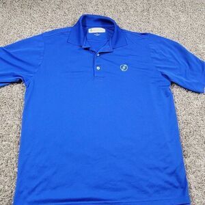 Donald Ross Polo Shirt Mens Medium Blue Short Sleeve Polyester Logo